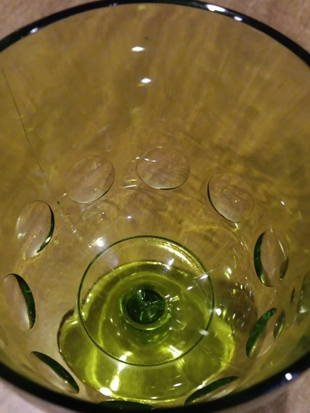 Set of 2 Olive Green Goblet Glasses for Dining